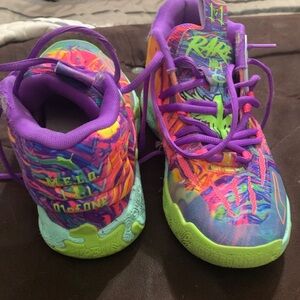 Puma LAMELO BALL Kids Multicolor Sneakers - Purple & Neon Green